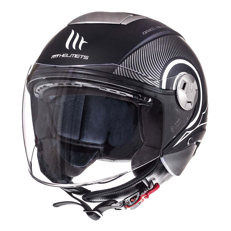 Motorradhelm Open MT City Eleven SV Tron Schwarz Matt Weiß Ausverkauf