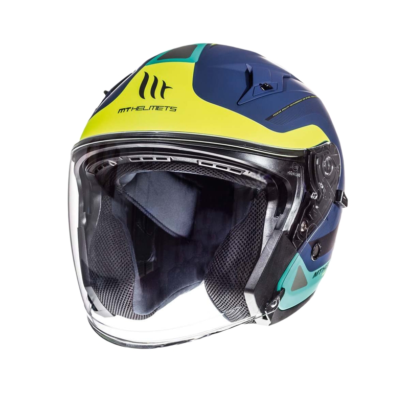 Motorradhelm Open MT Avenue SV Crossroad blau matte-fluo gelb Ausverkauf