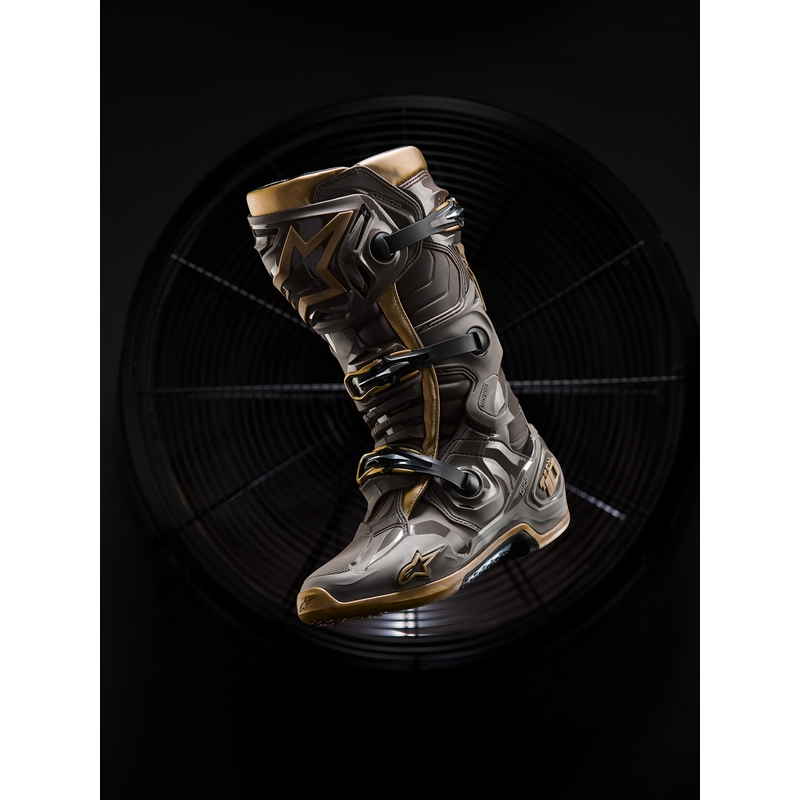 Alpinestars TECH 10 Limited Edition AIR GOLD Motorradstiefel Braun Gold