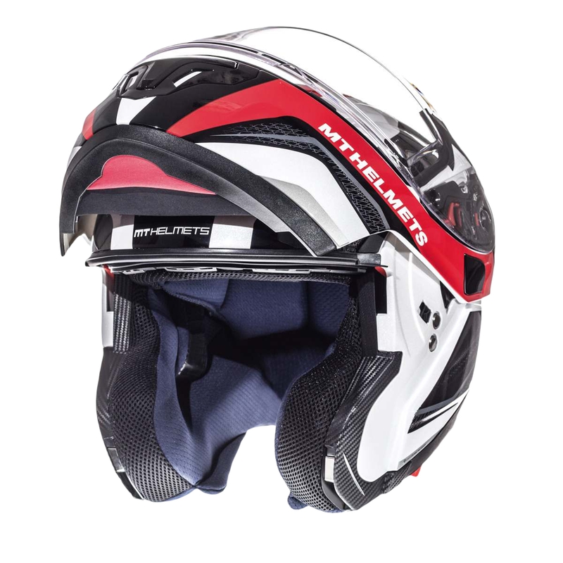 MT Atom Tarmac Motorradhelm weiß-schwarz-rot Ausverkauf