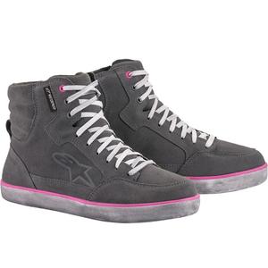 Alpinestars J-6 Wasserdichte Damen-Motorradstiefel Hellgrau-Rosa