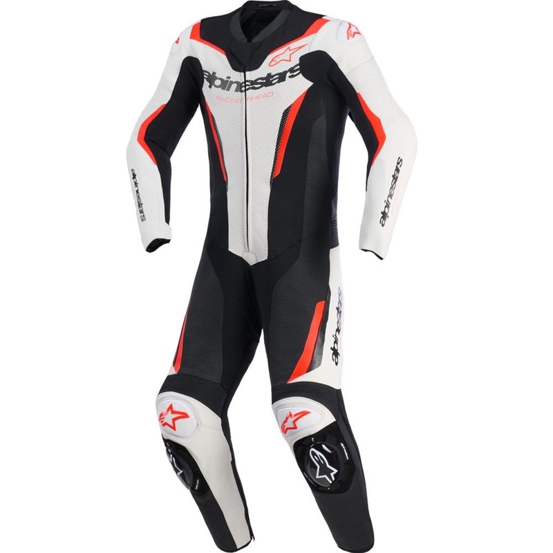 Alpinestars GP FORCE V2 Einteiler-Motorradanzug weiß-schwarz-fluoreszierend rot