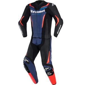 Alpinestars GP Force V2 zweiteiliger Motorradanzug schwarz-blau-fluoreszierend rot