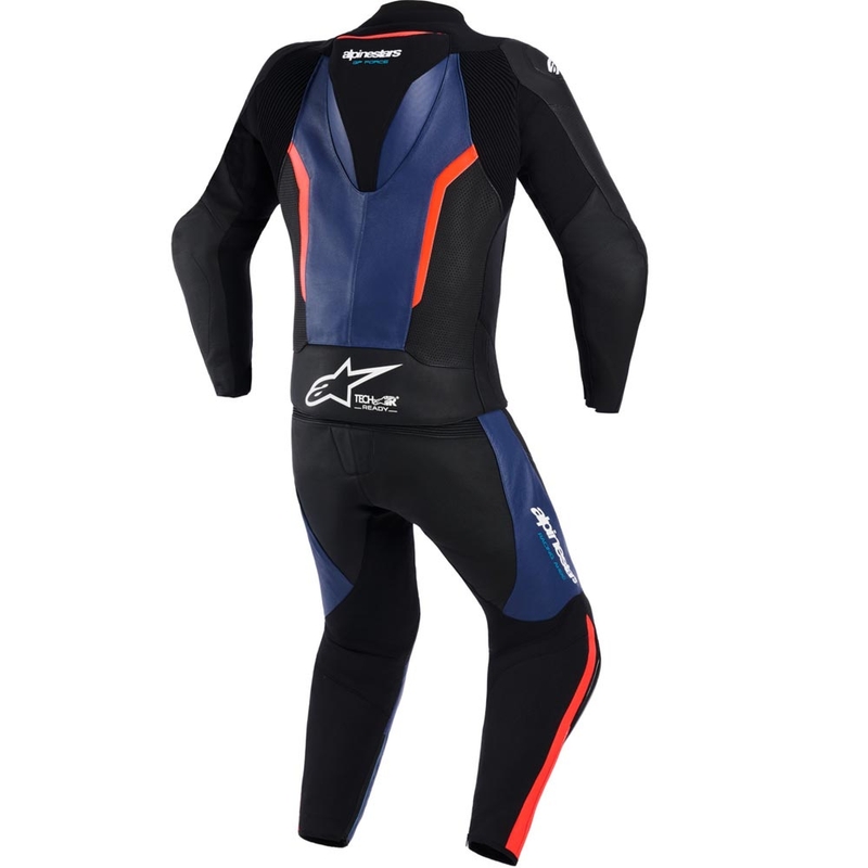 Alpinestars GP Force V2 zweiteiliger Motorradanzug schwarz-blau-fluoreszierend rot
