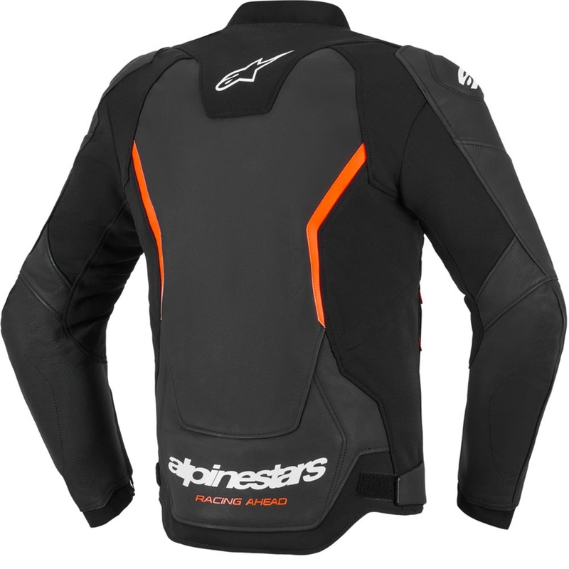 Alpinestars GP Force V2 Leder-Motorradjacke, schwarz-fluoreszierend rot-weiß