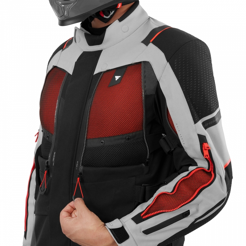 Shima Hero 3.0 Motorradjacke grau-rot