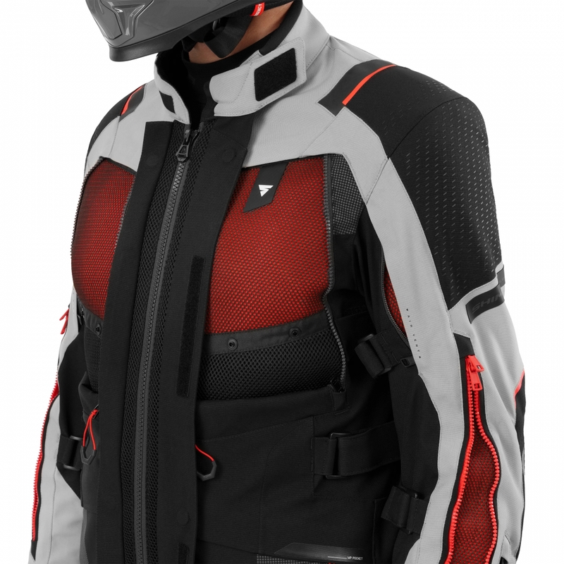 Shima Hero 3.0 Motorradjacke grau-rot
