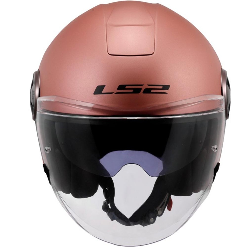 Offener Motorradhelm LS2 OF620 Classy Solid matt gold-rosa