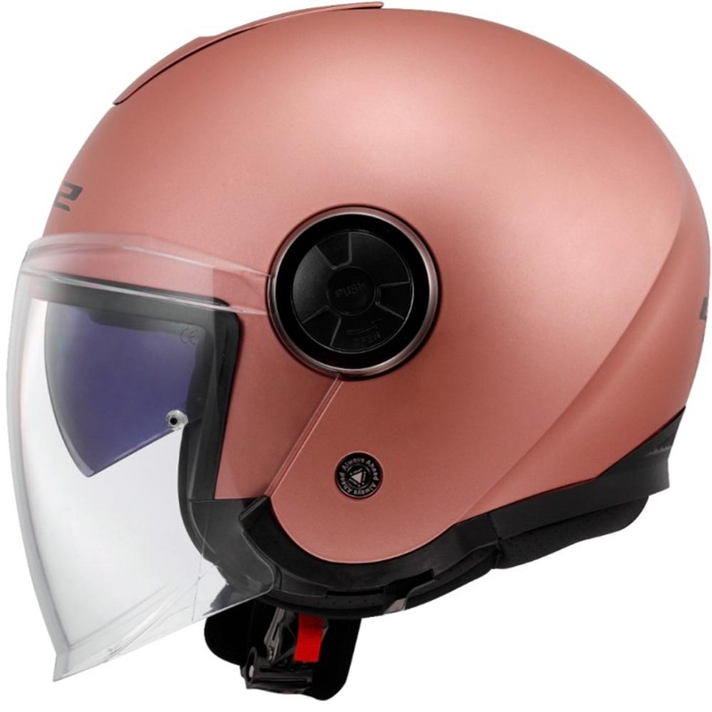 Offener Motorradhelm LS2 OF620 Classy Solid matt gold-rosa