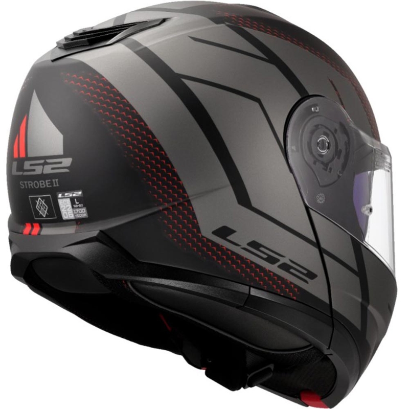 Klappbarer Motorradhelm LS2 FF908 Strobe II Code schwarz-grau