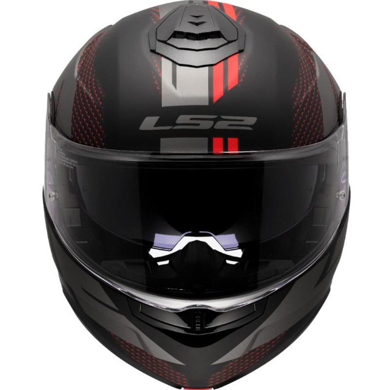 Klappbarer Motorradhelm LS2 FF908 Strobe II Code schwarz-grau