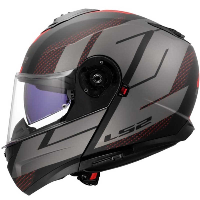 Klappbarer Motorradhelm LS2 FF908 Strobe II Code schwarz-grau