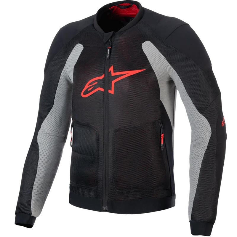 Motorradjacke Alpinestars TROOP-AIR PRO schwarz-hellgrau-rot