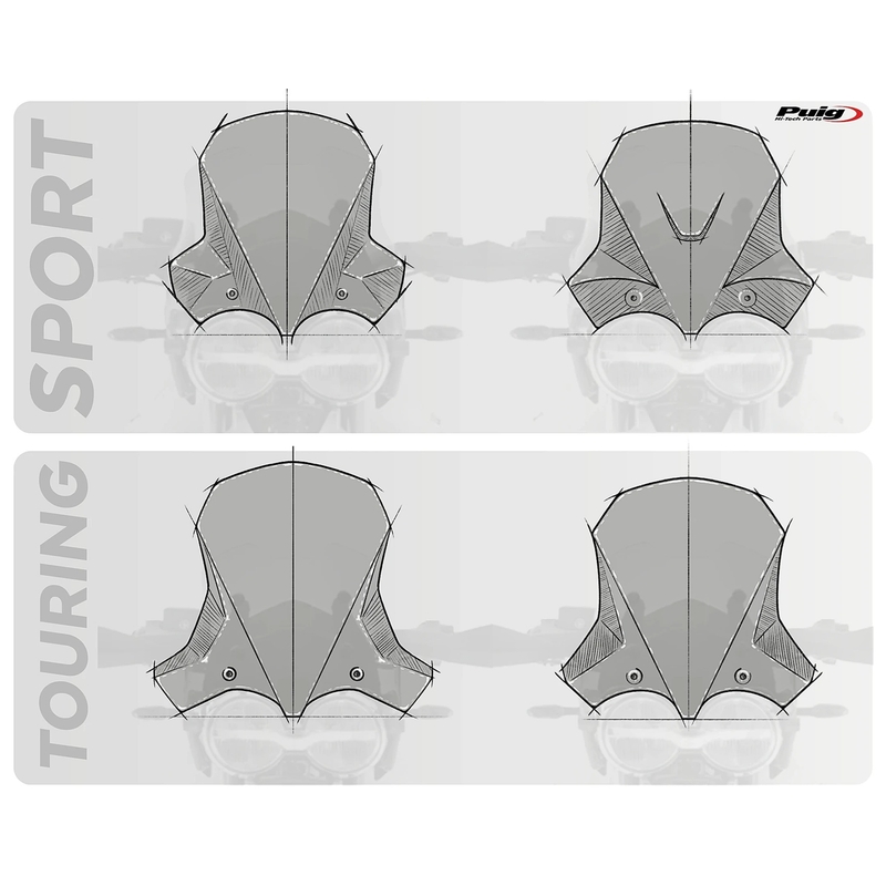 Windschutzscheibe PUIG TOURING getönt für MOTO GUZZI V 85 TT 850 / Travel 2024-2026, MOTO GUZZI V 85 Strada 850 2024-2026