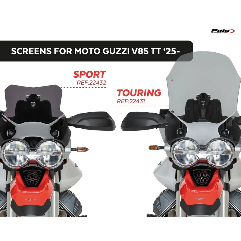 Windschutzscheibe PUIG TOURING getönt für MOTO GUZZI V 85 TT 850 / Travel 2024-2026, MOTO GUZZI V 85 Strada 850 2024-2026