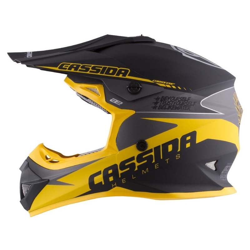 Kinder Motocross Helm Cassida Libor Podmol schwarz-gelb-grau