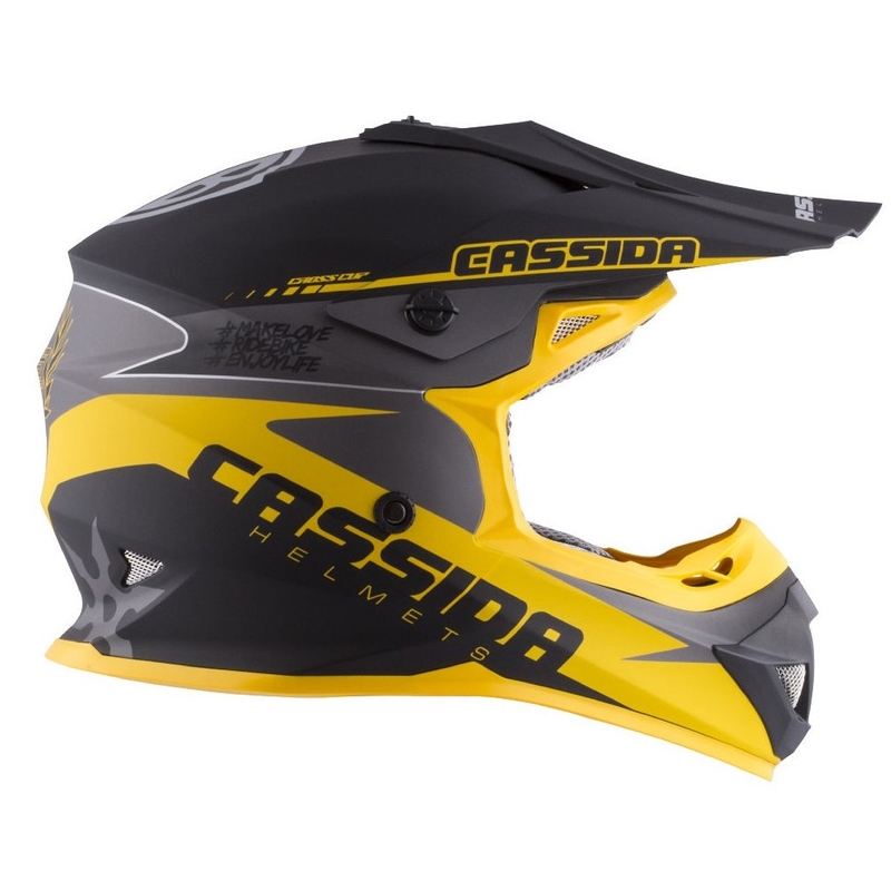 Kinder Motocross Helm Cassida Libor Podmol schwarz-gelb-grau
