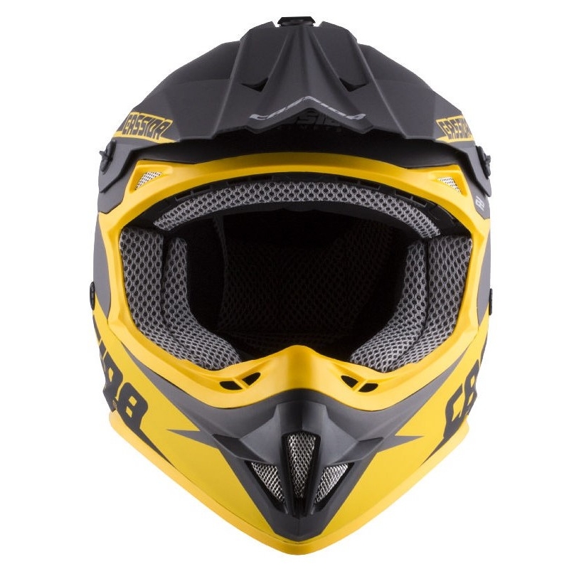 Kinder Motocross Helm Cassida Libor Podmol schwarz-gelb-grau
