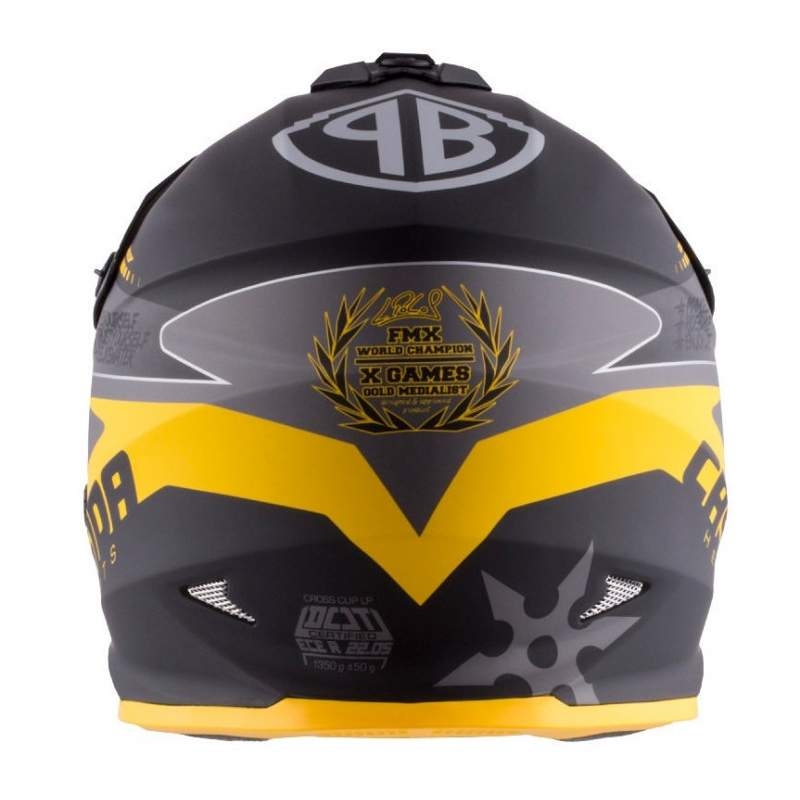 Kinder Motocross Helm Cassida Libor Podmol schwarz-gelb-grau