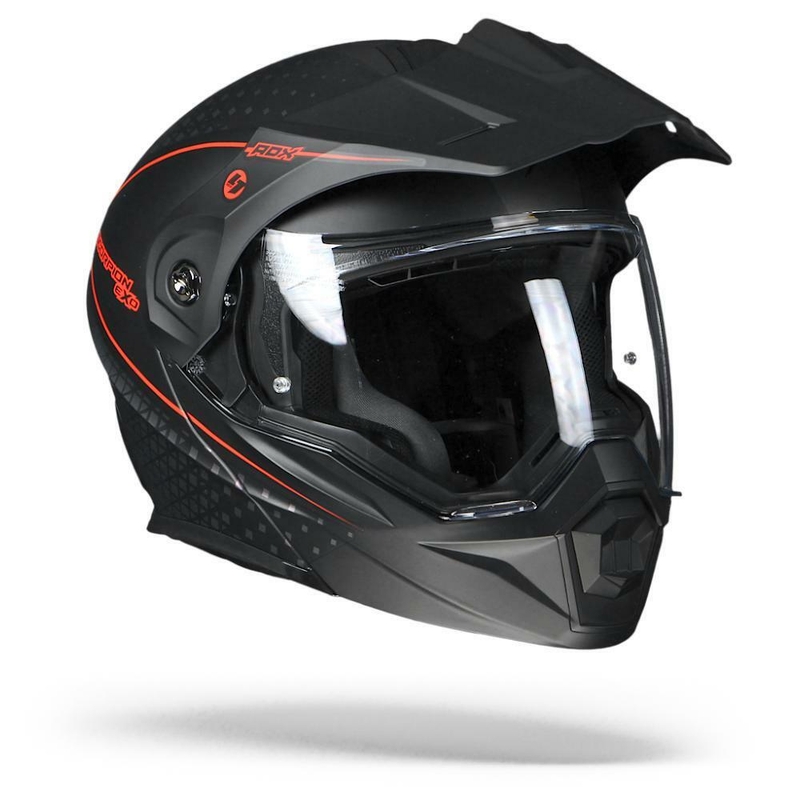 Klappbarer Endurohelm Scorpion ADX-1 Horizon schwarz-fluorrot