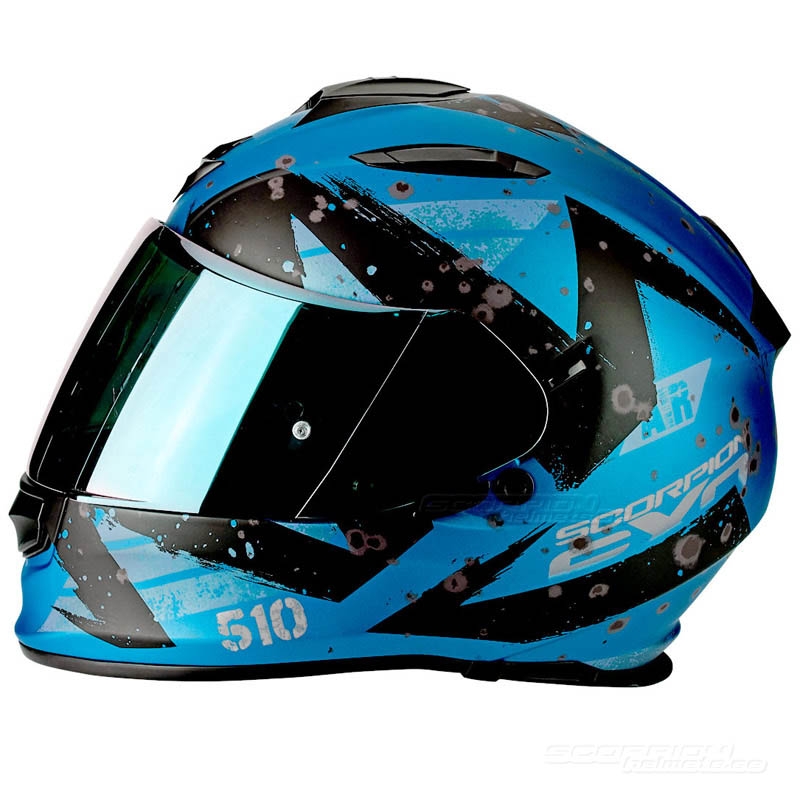 Integral Motorradhelm Scorpion EXO-510 Air Marcus blau matt-schwarz