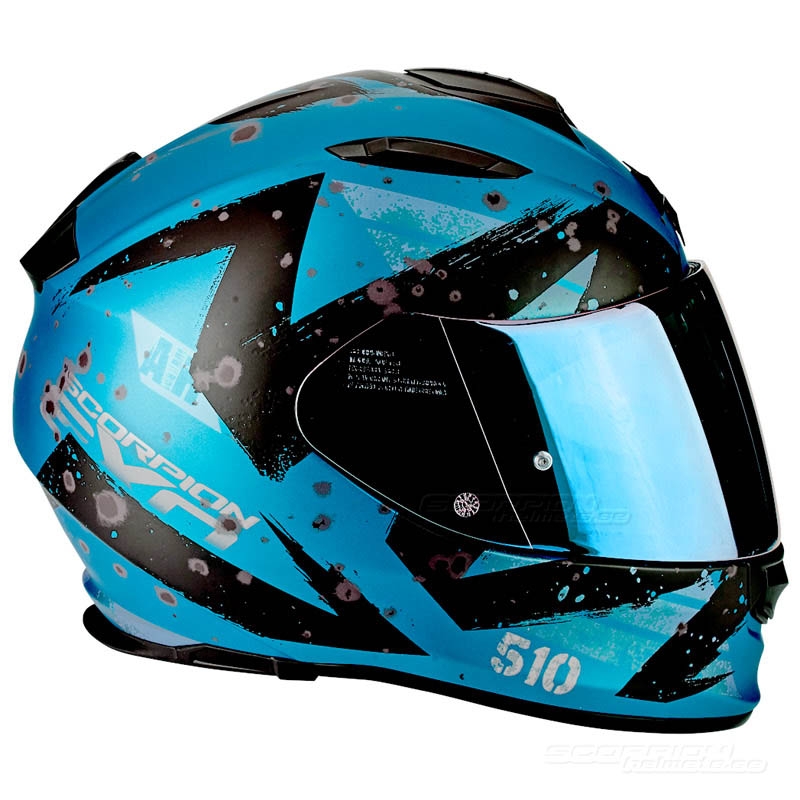 Integral Motorradhelm Scorpion EXO-510 Air Marcus blau matt-schwarz