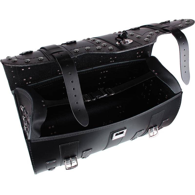 Chopper RSA-16B Motorradkoffer aus Leder mit Schloss