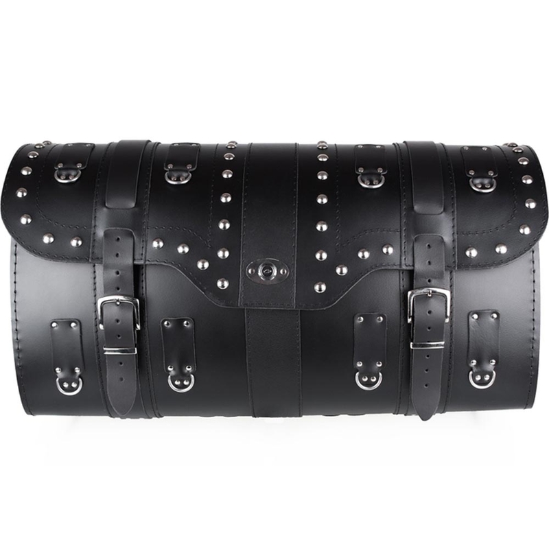 Chopper RSA-16B Motorradkoffer aus Leder mit Schloss