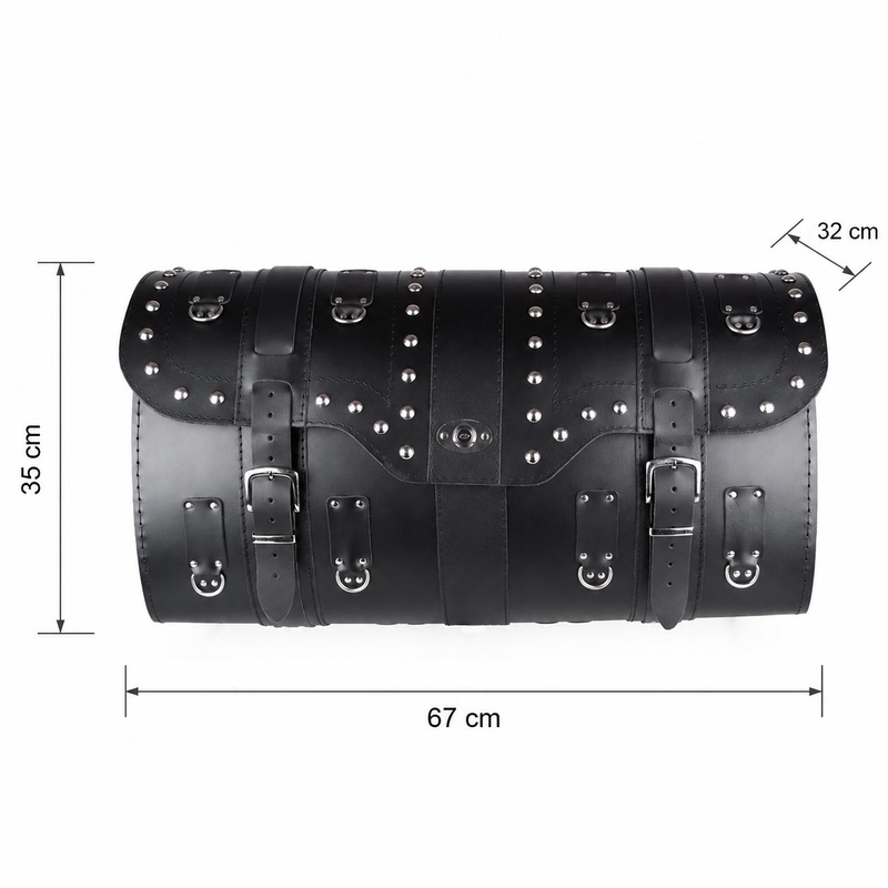 Chopper RSA-16B Motorradkoffer aus Leder mit Schloss
