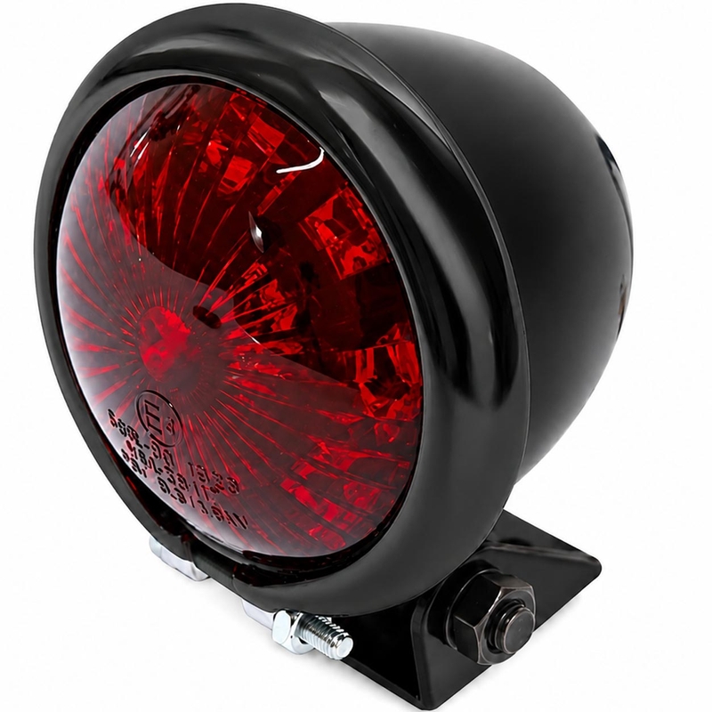 Highsider Smart Bates Style LED Motorrad Rücklicht schwarz-chrom