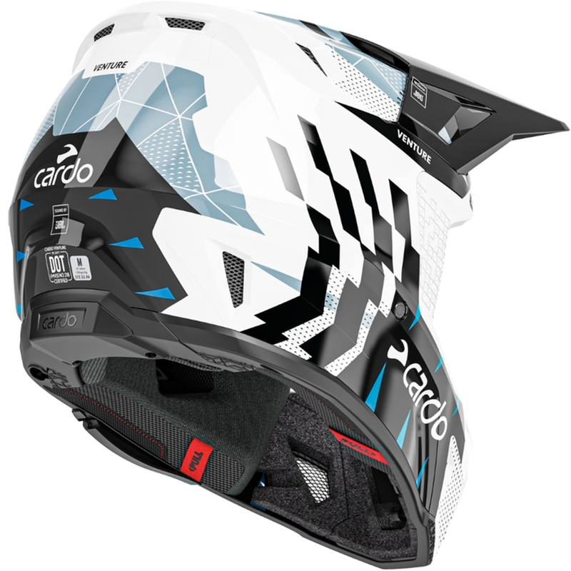 Cardo Venture Motorrad-Motocross-Helm schwarz-weiß-grau