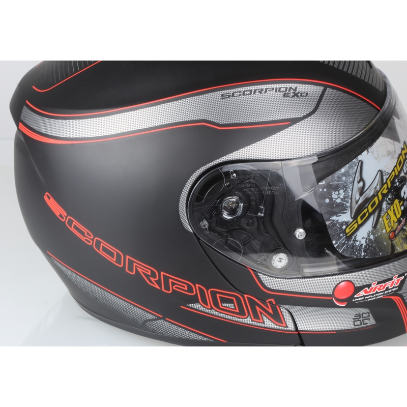 Motorradhelm Flip-up Scorpion EXO-3000 Stroll schwarz matt-rot Ausverkauf