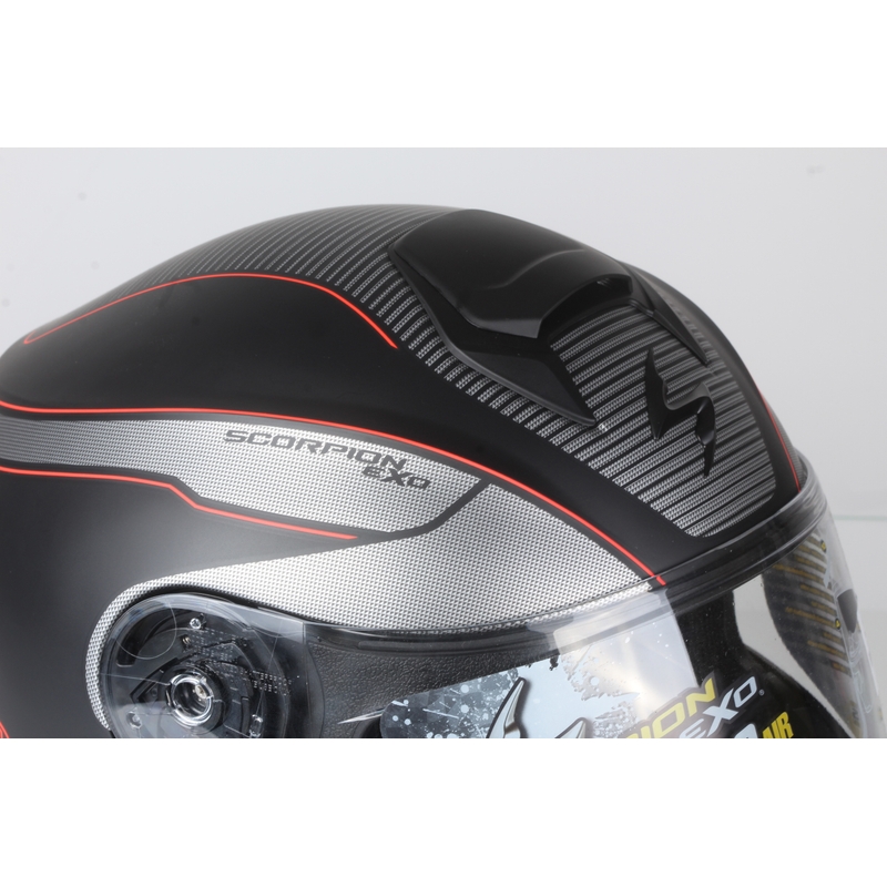 Motorradhelm Flip-up Scorpion EXO-3000 Stroll schwarz matt-rot Ausverkauf