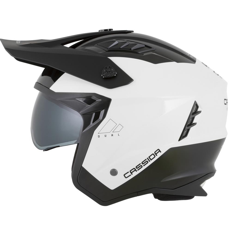 Modularer Motorradhelm Cassida Cross Country Dual weiß-schwarz