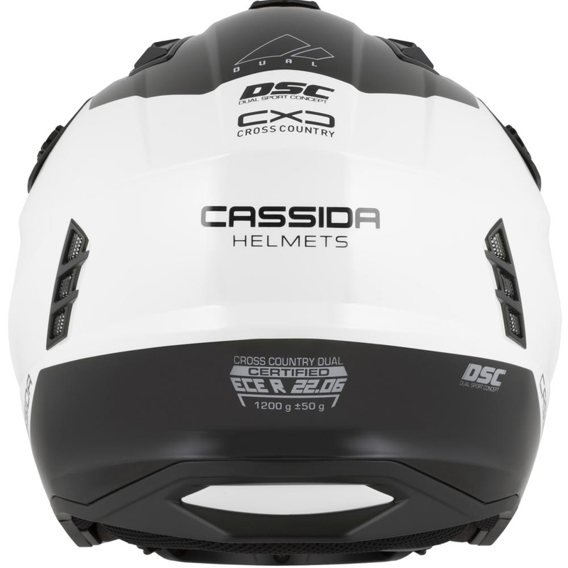 Modularer Motorradhelm Cassida Cross Country Dual weiß-schwarz