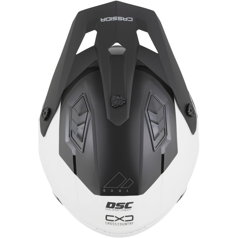 Modularer Motorradhelm Cassida Cross Country Dual weiß-schwarz