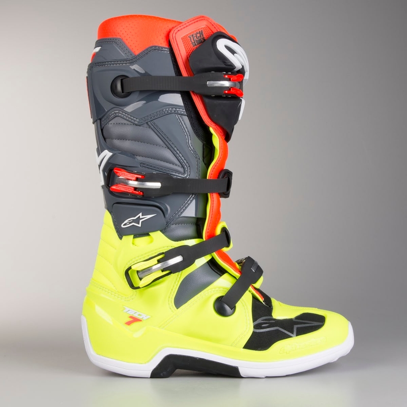 Alpinestars Tech 7 rot-fluo gelb Motorradstiefel