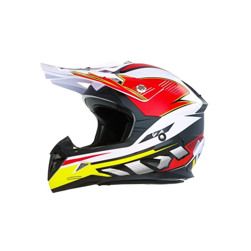 Kinder Motocross Helm ZED X1.9D weiß-schwarz-rot-gelb