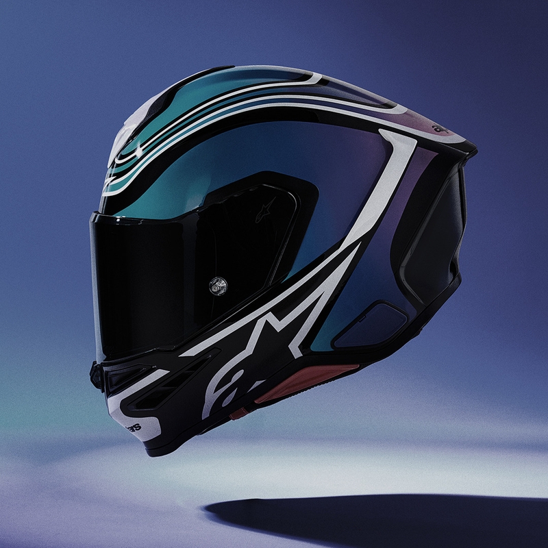 Alpinestars S-R7 Zeal Integralhelm, schwarz-blau-fluoreszierend pink-weiß