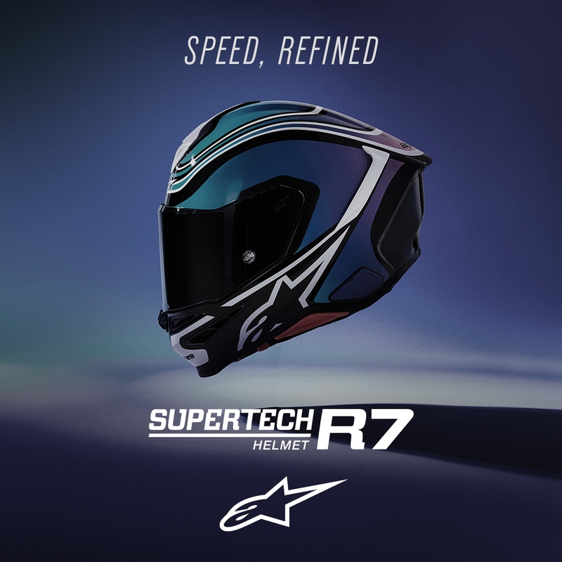 Alpinestars S-R7 Zeal Integralhelm, schwarz-blau-fluoreszierend pink-weiß