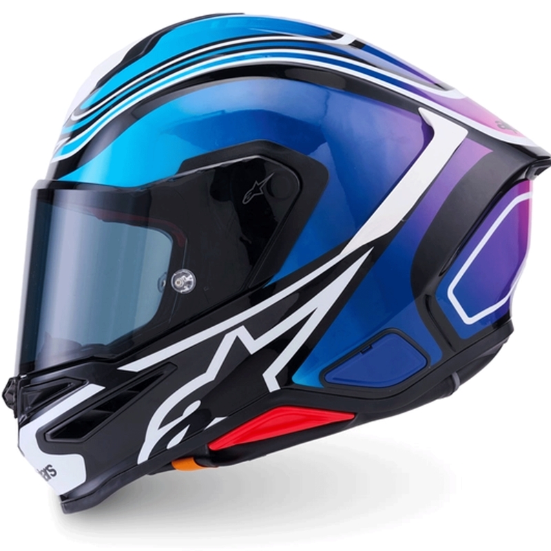 Alpinestars S-R7 Zeal Integralhelm, schwarz-blau-fluoreszierend pink-weiß