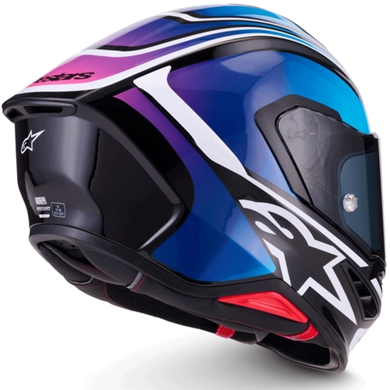 Alpinestars S-R7 Zeal Integralhelm, schwarz-blau-fluoreszierend pink-weiß