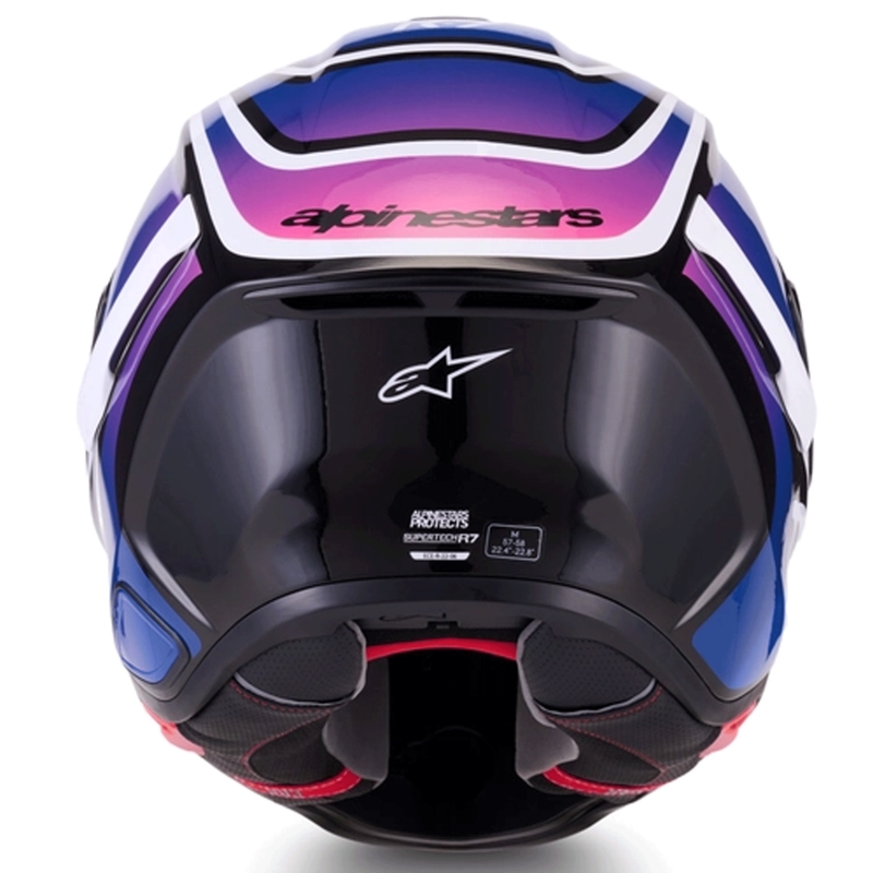 Alpinestars S-R7 Zeal Integralhelm, schwarz-blau-fluoreszierend pink-weiß