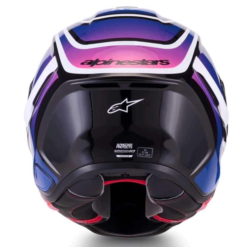 Alpinestars S-R7 Zeal Integralhelm, schwarz-blau-fluoreszierend pink-weiß
