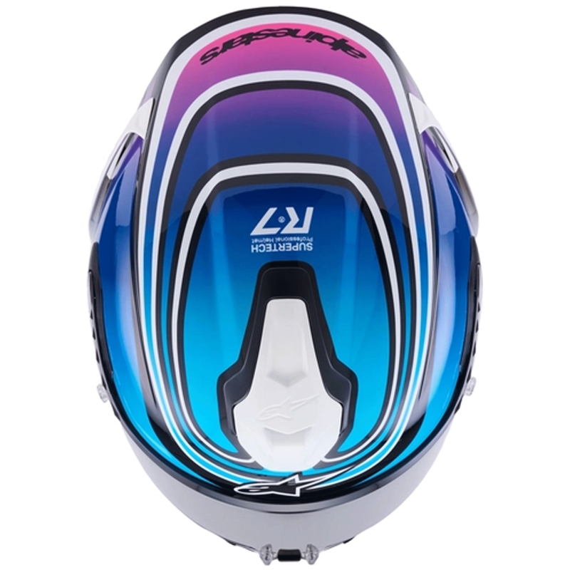 Alpinestars S-R7 Zeal Integralhelm, schwarz-blau-fluoreszierend pink-weiß