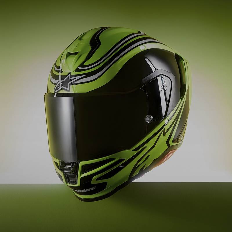 Alpinestars S-R7 Zeal Integralhelm, fluoreszierend gelb-schwarz-weiß