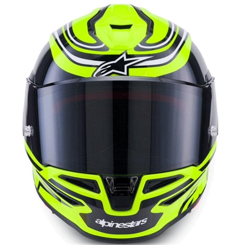 Alpinestars S-R7 Zeal Integralhelm, fluoreszierend gelb-schwarz-weiß