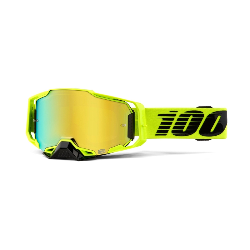 Motocrossbrille 100% ARMEGA Nuclear Citrus gelb (gold plexi)