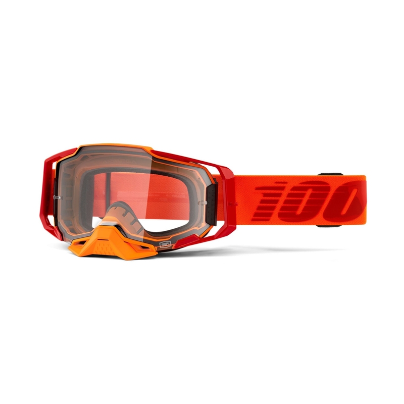 Motocrossbrille 100% ARMEGA Litkit orange (klares Plexiglas)