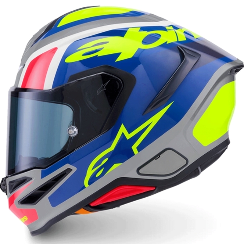 Alpinestars S-R7 Lumen Integralhelm für Motorräder, silber-schwarz-pink-fluoreszierend gelb